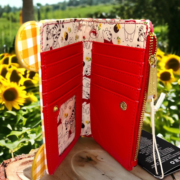 Loungefly Disney Winnie the Pooh Gingham Crossbody and Matching Flap Wallet - Picture 7 of 7